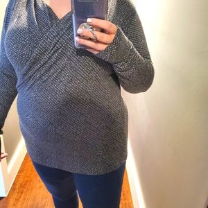 Faux wrap top with long sleeves